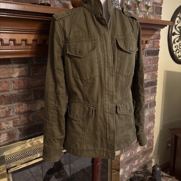 abercrombie fitch jacket Utility Outerwear Size Medium Army Green Light Weight - Picture 1 of 6